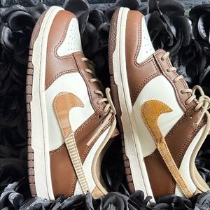 Nike White and Brown Athletic Shoes